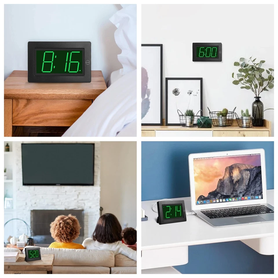 KWANWA Alarm Clock, Wall Clock, Digital Clock, 3" LED Digit Display, Battery Ope - Image 2 of 4