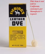Fiebing's Leather Dye w/ Applicator -All COLORS- 4 OZ  |Not for CA Customers|