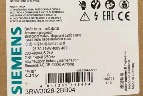 SIEMENS 3RW3026-2BB04 Motor Starter