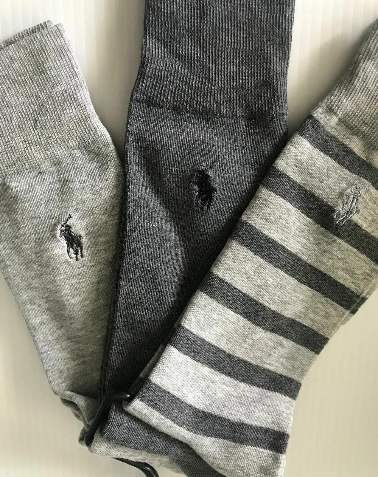 Ralph Lauren Men's 10-13 Cotton Dress Socks 3 Pair Classic Print & Solid