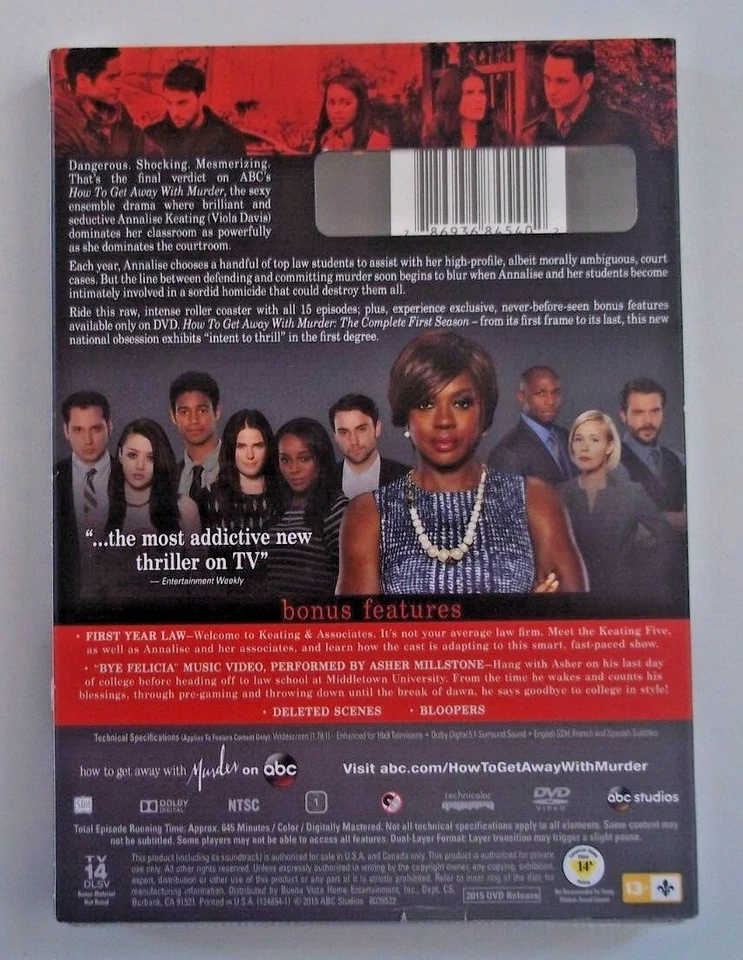 DVD HOW TO GET AWAY WITH MURDER The Complete First Season - Special Features - Image 2 of 4