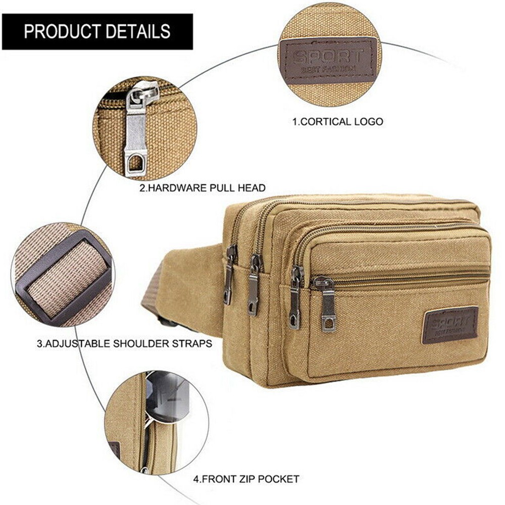 Fanny Pack Men Women Waist Belt Bag Purse Hip Pouch Travel Sport Bum