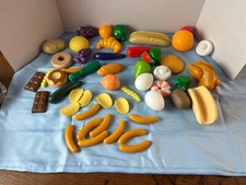 Lot of Plastic Pretend Play Food Hot Dog Chips Turkey Bread Fruit Toys