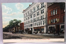 1920s WESTFIELD Massachusetts DIRT Elm STREET Postcard ANTIQUE Springfield