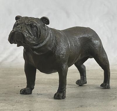Cute-Little-Bronze-Sculpture-Male-Bull-Dog-Bulldog-Bronze-Statue-Figurine Süß