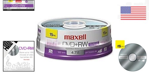 4.7 GB DVD+RW Discs - 15 Pack on Spindle, Rewrite 1,000 Times for Versatility - Picture 2 of 8
