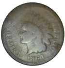 1864-L INDIAN HEAD CENT Pointed Bust Designer Longacre's Initial on Ribbon TU9