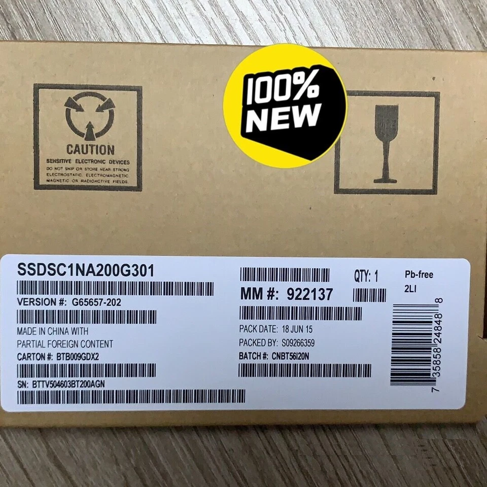 Intel 200GB  SSD 1.8" S3700 Solid State Drive SSDSC1NA 200G3 USATA 5DV10270 - Image 2 of 2