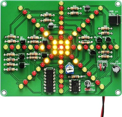Electronic LED Flashing Lights Soldering Practice Board PCB DIY Kit