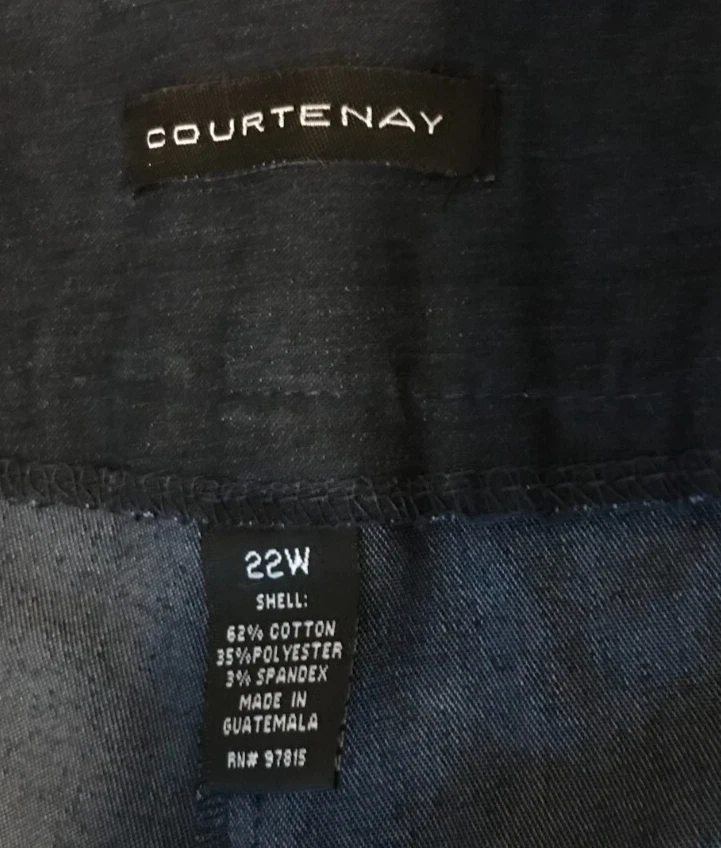 Pantalones Capri Courtenay 22W Elastizados Azul Bolsillos 42"W x 21"L Foto 3 de 4