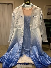 DH Gorgeous Girls Elsa Cosplay Blue Costume Dress And Coat