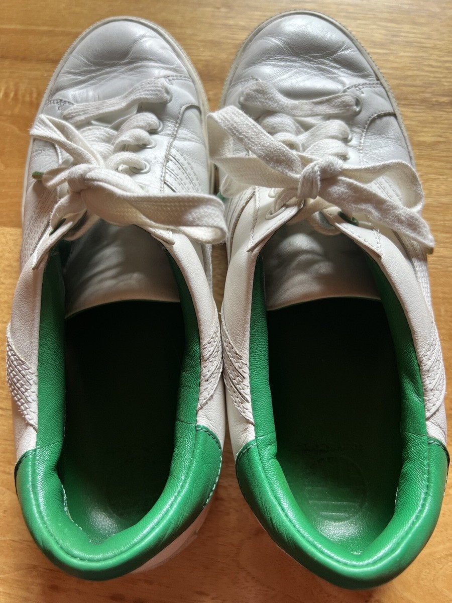 Tory Burch Sport Sneakers White & Green Leather Women 7.5