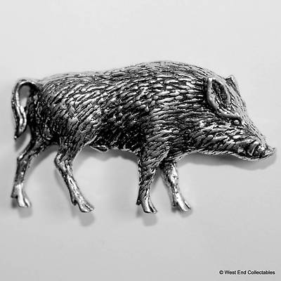 Wildschwein Zinn Anstecknadel Brosche - britische Handarbeit - rechts Schwein Schweinejagd