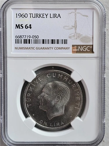 Turkey 1 Lira 1960 NGC MS 64
