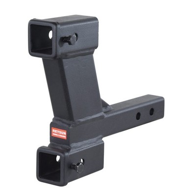 Trailer Hitch Dual Hitch Extender Adapter with 2 & 8-inch Riser/Drop, 2'' Rece...