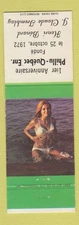 Matchbook Cover - Phillu Quebec Match Club QC 1972 pinup