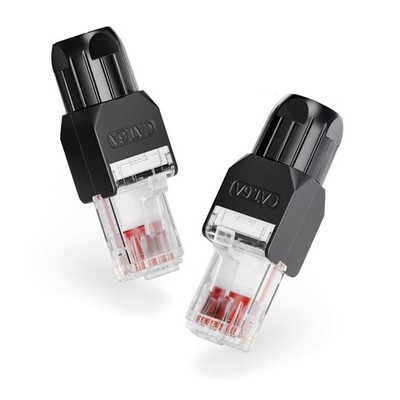 VCELINK CAT6A Tool-Free RJ45 Connector, No-Crimp Compact UTP Reusable Plug fo...