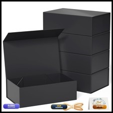 RYDDOY 5 Pack Black Gift Box 9.5x6.3'' with Lids
