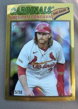2026 Topps Heritage Brendan Donovan #95 Chrome Gold Refractor 15/50