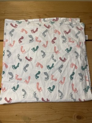 Baby Hospital Receiving Swaddle Blanket Footprints 100% Cotton Standard Textile