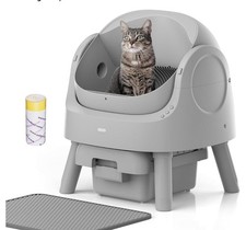 Self Cleaning Cat Litter Box, Open-Top Automatic Litter Box for Grey