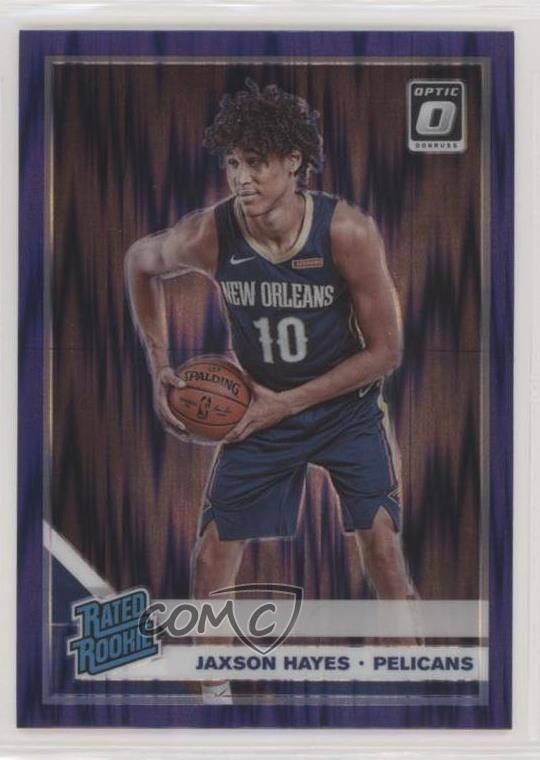 2019 Panini Donruss Optic Rated Rookie Purple Shock Prizm Jaxson Hayes #190 pr9