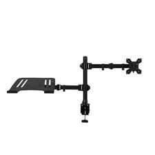 Monitor Stand Dual Arm Desk Mount Bracket Screen Laptop Tray Holder Adjustable