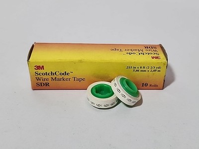 (Box Of 10 Rolls) 3M ScotchCode Wire Marker Tape #6