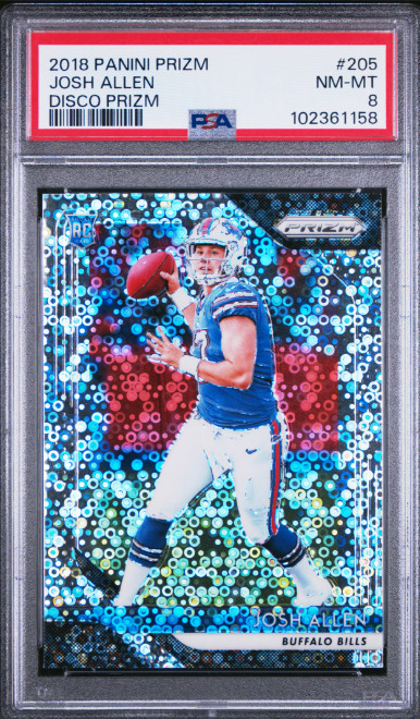 2018 Panini Prizm Josh Allen Prizm Disco #205 PSA 8