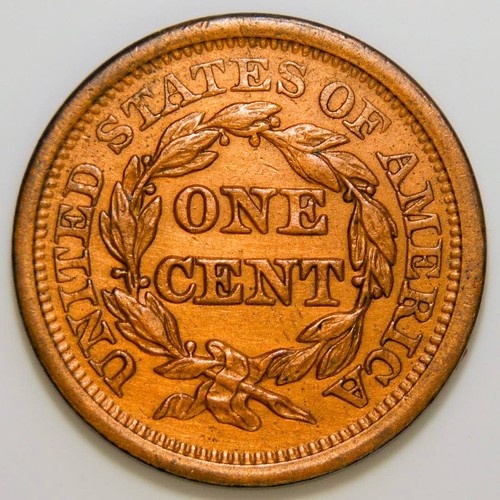 1849 Braided Hair Large Cent Better Date AU details k009 - Picture 2 of 2