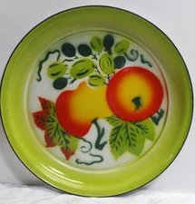 Vintage Enamel Ware Enamelware Fruit Pattern 16" Platter MCM  Serving Platter