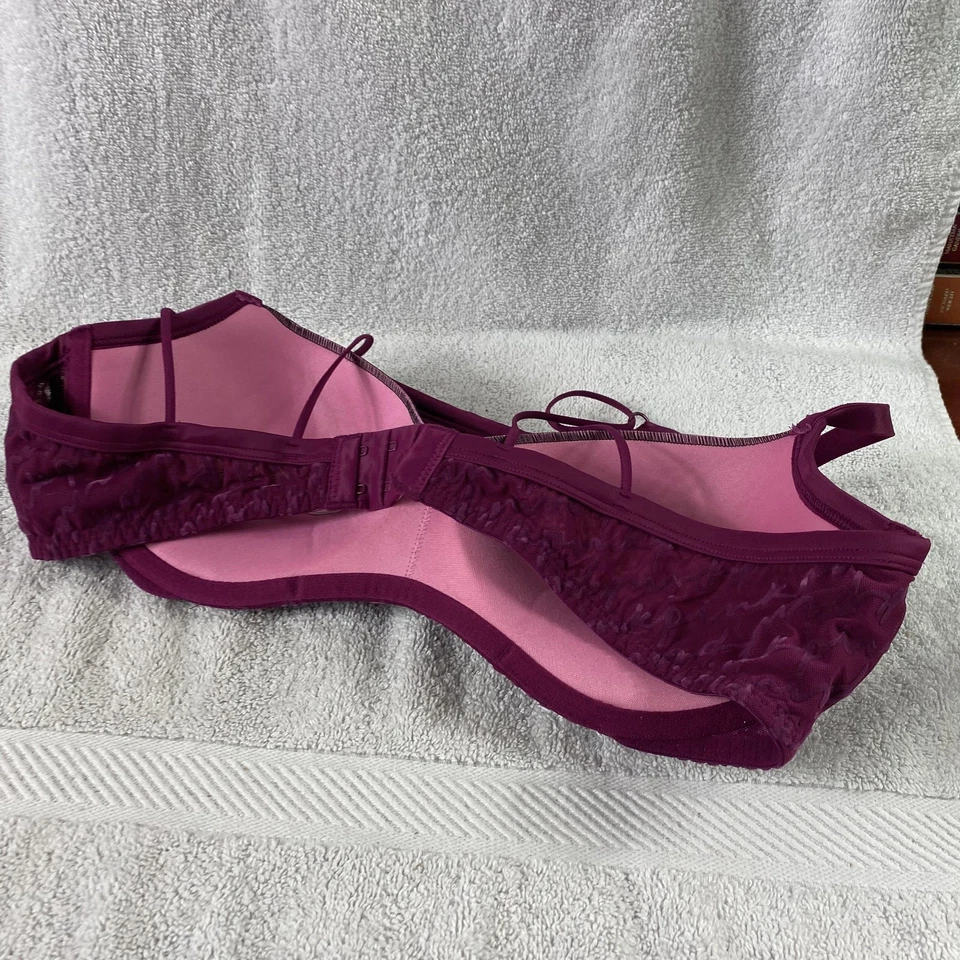 Sujetador Victoria's Secret ROSA Mujer 34B Borgoña Ligeramente Forrado Con Aros Tirantes Foto 4 de 4
