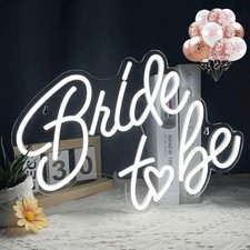 Bride to be Neon Sign, White LED Neon Light Signs USB Wedding Light Signs