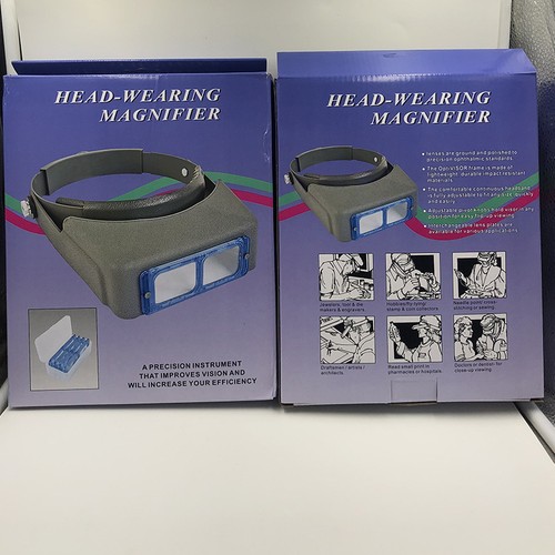 Head Magnifier Glasses Optivisor Lens Magnifying Visor Glass Headband 4 Lenses - Picture 6 of 12