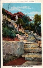 Grand Canyon AZ Hermit's Rest Stairs Fred Harvey Vintage Postcard