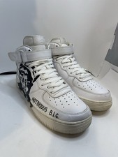 Size 11 - CUSTOM 2-PAC BIGGIE Nike AF1 MIDS Air Force Ones White Shoes Sneakers