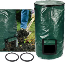 Compost Bin Bags 34 Gallon, Garden Compost Bags Outdoor Reusable,Organic Waste G