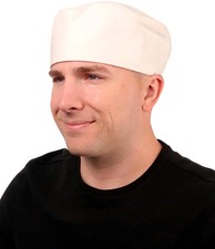 Classic White Twill Chef Beanie Cotton Comfort and Style - Solid White