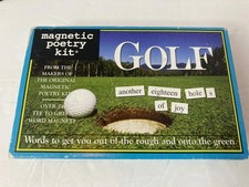 Magnetic Poetry Kit GOLF Lover 240 Word / Fragments Magnets Used Good