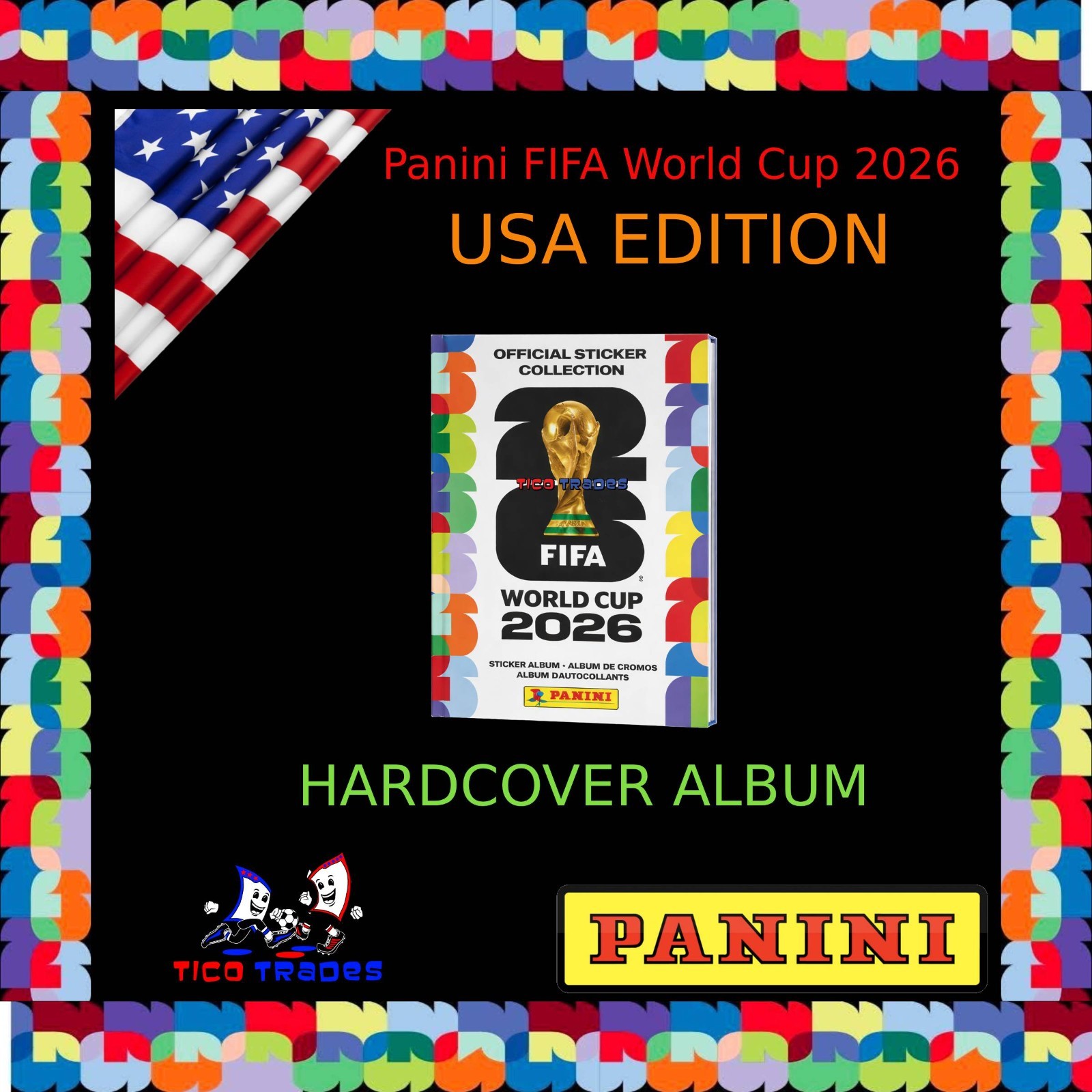 2026 Panini FIFA World Cup Soccer HARDCOVER ALBUM **USA EDITION**