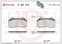 Vorderachse Brembo P 23 117X Bremsbelagsatz, Scheibenbremse FüR Abarth,Alfa Rome