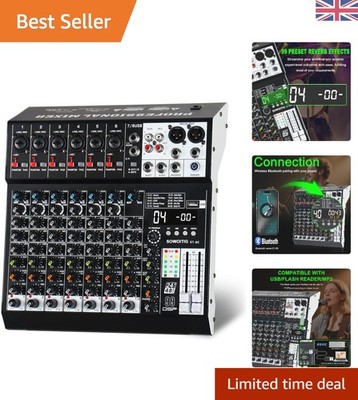 Professioneller 8 Kanal Audio Mixer mit 99 DSP Effekten & Bluetooth Konnektivität