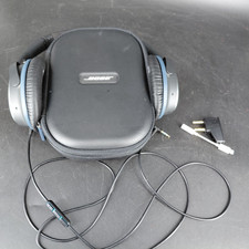 Bose QuietComfort 25 Black Noise Cancelling Headphones Case Cable Adapters WORKS