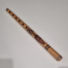 Brown Wooden Fife Flute Varnished Finish with Decorative Design