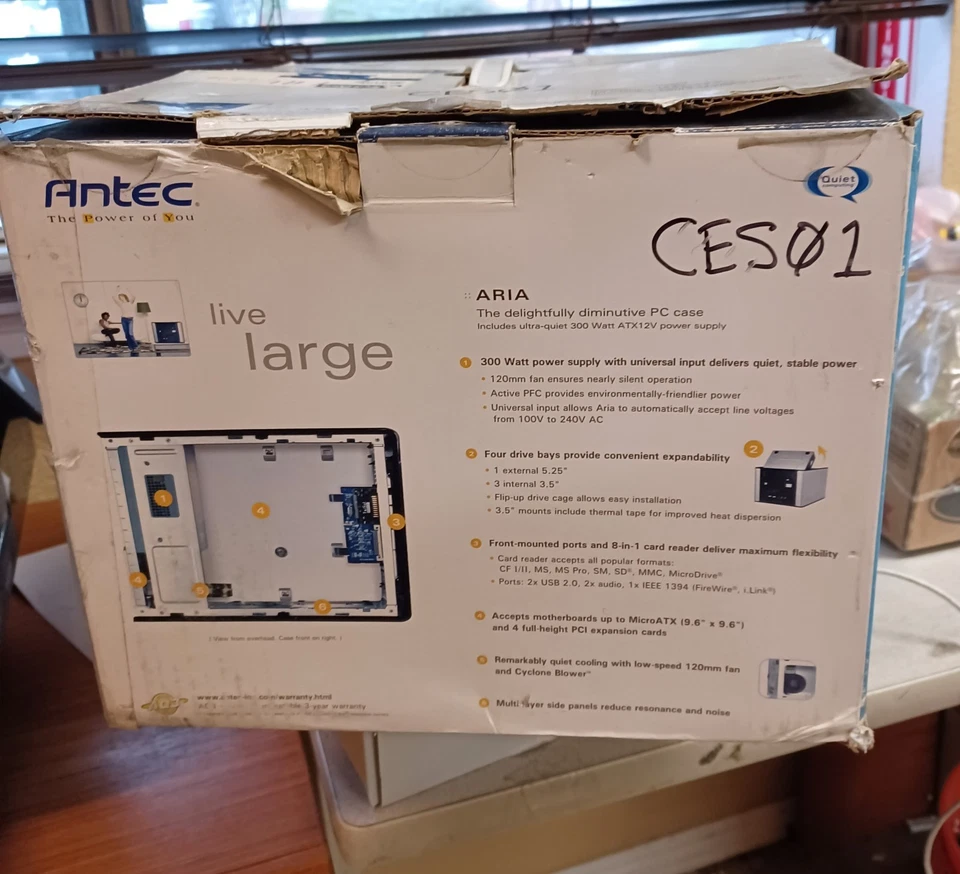 Antec ARIA PC Case LS-968 Vintage Compact Computer Frame 300W 4 Drive Bay #102N - Image 3 of 4