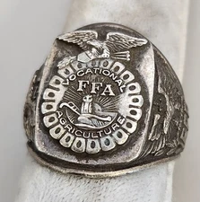 Vintage Sterling Silver Balfour FFA Farmers Ring Size 10 Rare 