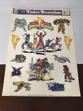 Vintage 90s Mighty Morphin Power Rangers Window Stickers Cling Decals New NOS