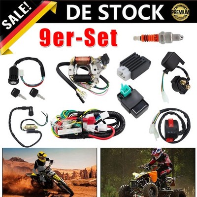 9 Stk Komplette Elektro Kabelbaum Gleichrichter CDI Kit für QUAD ATV 50cc-125cc