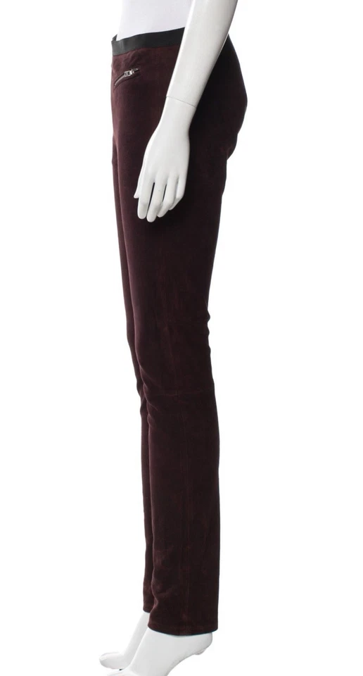 $995 S 4 Helmut Lang Piel de Cordero Pierna Ajustada Pantalones Leggings Cuero Gamuza Rick Owens Foto 2 de 4