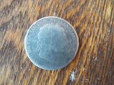 Great Britain one crown George III silver coin, unreadable date